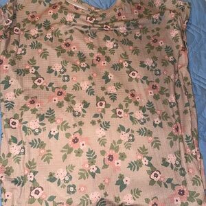 LuLaRoe Floral Patterned Top in Pink and Green